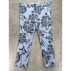 David August Pants Mens 40 x 29 Blue Black Floral Print Straight Leg Trousers